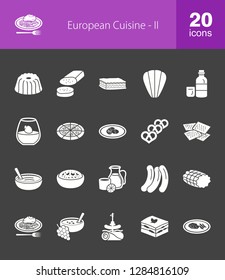 European Cuisine Glyph Icons