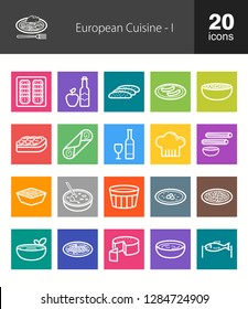 European Cuisine Line Icons