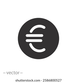 european currency, euro icon vector, flat symbol on white background