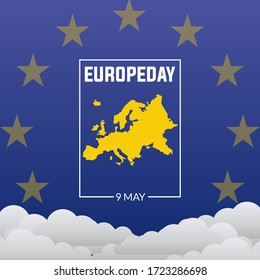 European Day. Annual vacation in May. Suitable for use on posters, cards, banners and backgrounds.
