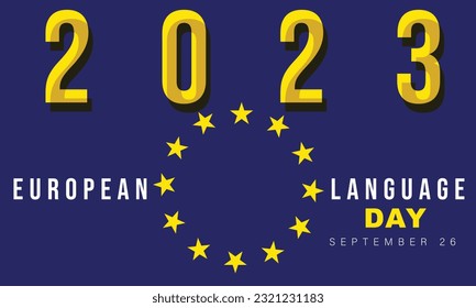 Día Europeo de las Lenguas. fondo, banner, tarjeta, afiche, plantilla. Ilustración vectorial.