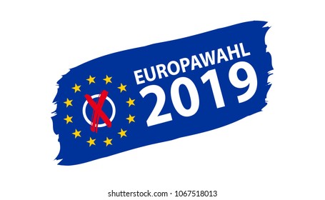 European Election 2019 - German Translation: Europawahl 2019 - Vector Illustration