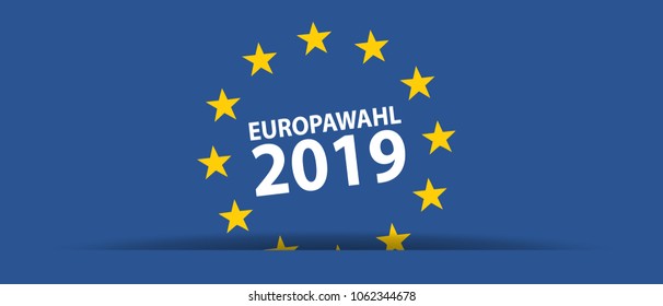 European Election 2019 - German Words - Vector Illustration