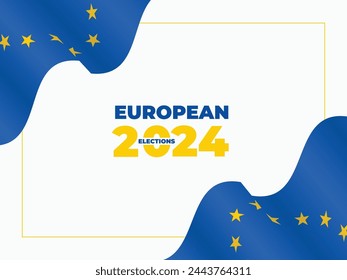 European Election 2024 banner. Background design for EU vote 2024. creative wide abstract banner created with simple geometric shapes. EPS vector illustration