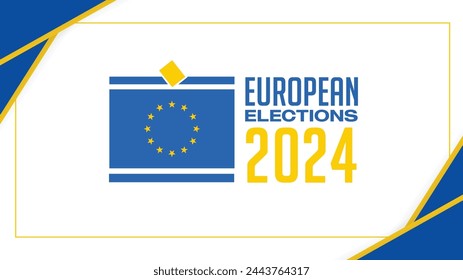 European Election 2024 banner. Background design for EU vote 2024. creative wide abstract banner created with simple geometric shapes. EPS vector illustration