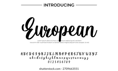 Europeo - Elegante fuente de escritura para un diseño suave y tipografía creativa