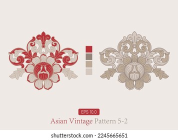 European embossed decorative pattern. Pattern flower carving. Beautiful hand drawn vector lines. Beautiful flower art engraving pattern. Stone carving, wood carving, brick carving.