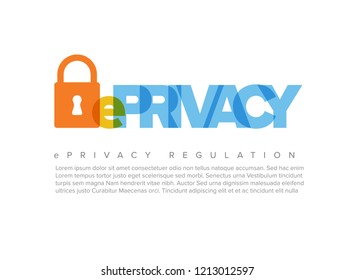 European ePrivacy epr regulation concept flyer header template illustration