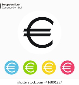 European euro sign icon.Money symbol. Vector illustration.
