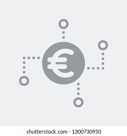 European financial network - Flat and isolated vector illustration icon with minimal and modern design
