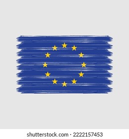 European Flag Brush Strokes Painted