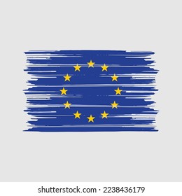European Flag Brush Vector Illustration