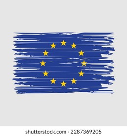 European Flag Brush Vector Illustration