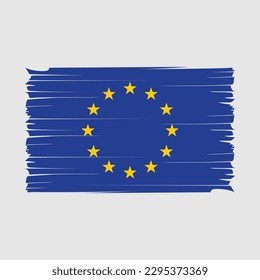European Flag Brush Vector Illustration