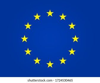 European flag. EU stars in circle. Euro union, Europe parliament. Yellow stars on blue background is symbol of Europa. Patriot of western. Texture of nation, state, study, tourism in eurozone. Vector.
