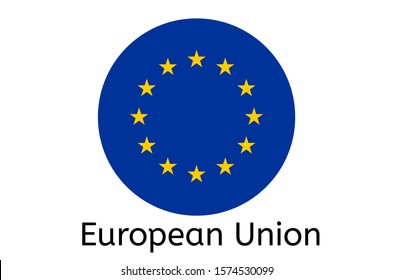 European Flag Icon, European Union Country Flag Vector Illustration