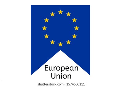 European flag icon, European Union country flag vector illustration