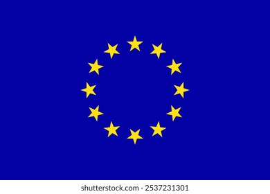 European flag. An illustration of the EU flag. European union, Europe flag.