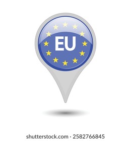 european flag pin vector design