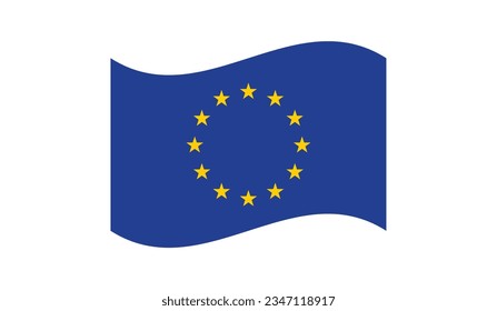 Europäische Flagge, Vektorgrafik einzeln auf weißem Hintergrund