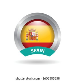 european flags emblem template with 3d concept, silver frame