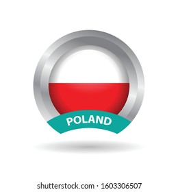 european flags emblem template with 3d concept, silver frame