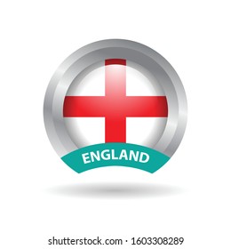 european flags emblem template with 3d concept, silver frame