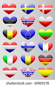 european flags heart