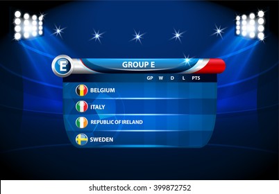 European football championship 2016 in France groups e. vector