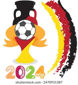 European Football Championship 2024 in Germany, football 2024 social media backgrounds set. Vector illustration euro Football 2024 in Germany pattern background or banner, card, website.