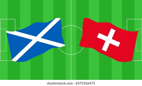 European Football Championship 2024 Germany. Group A. Scotland Switzerland. Layout banner background poster web design. Vector illustration. 