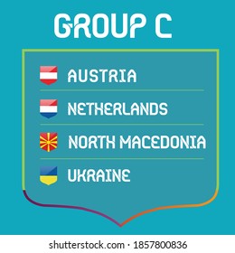 European football championship EURO 2020 / 2021 groups vector 