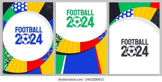 European football cup 2024. ball graphic European design vector illustration. European stylish background gradient Vector illustration Football europe 2024 in Germany square and horizontal pattern
