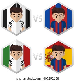 European Football League / Competition Quarter Final Match Vector