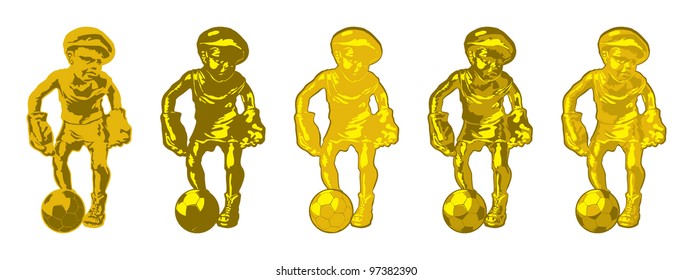 European football-the goalkeeper sculpture, vector