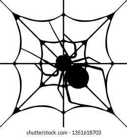 European Garden Spider in Web Clipart