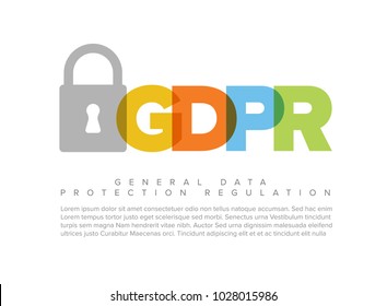 European GDPR Concept Flyer Header Template Illustration