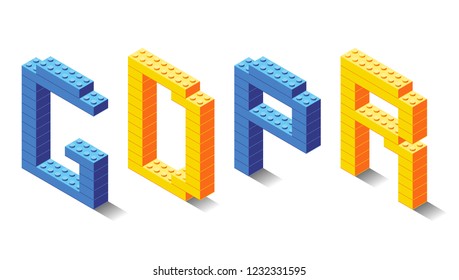 European GDPR, text plastic building blocks
