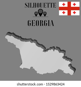 European Georgian, Tbilisi, Batumi outline world map silhouette vector illustration, creative design background, national country flag, design element, symbols from countries all continents set. 