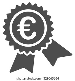 European Guarantee Seal vector icon. Style is flat symbol, gray color, rounded angles, white background.