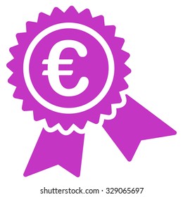 European Guarantee Seal vector icon. Style is flat symbol, violet color, rounded angles, white background.