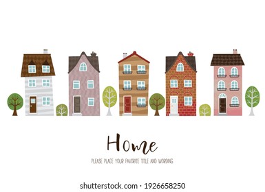 European handwritten cityscape background material