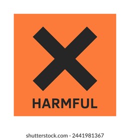 European hazard symbol irritant, harmful. Hazard symbols. Flat illustration. 