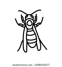 European Hornet Outline Icon, Vector illustration