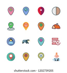 european icon set. vector set about girl, placeholder, waitress and contrast icons set.