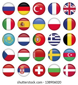 European Icons Round Flags, Zip includes high resolution image, Illustrator files. Vector with transparency.
