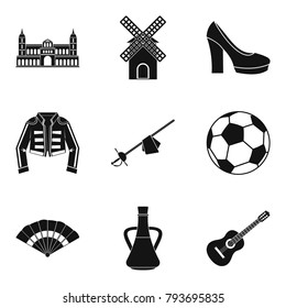 European icons set. Simple set of 9 european vector icons for web isolated on white background