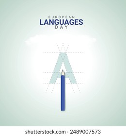 European Languages Day creative ads design. flag and Letter vector isolated on Poster for background. Languages Poster, vector, 3d, illustration, Sep 26. Important day, Holiday concept.