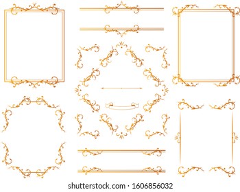 European luxury decorative border illustration set