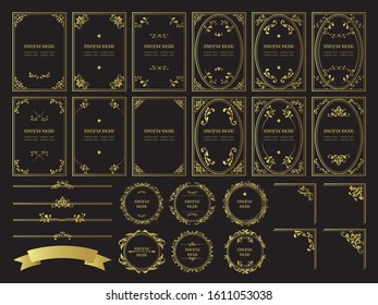 European luxury decorative border illustration set